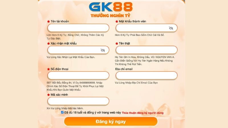 Hướng dẫn A-Z các bước chơi trên nền tảng GK88